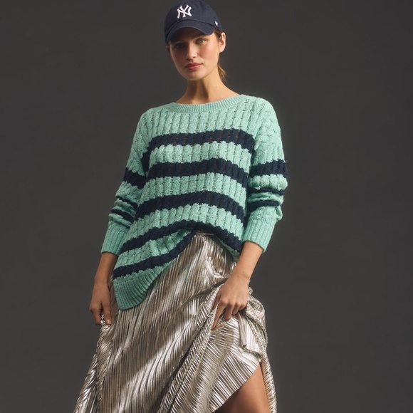 NWT Anthropologie Pilcro Longline Stitch Cable-Knit Sweater PS - Picture 1 of 5
